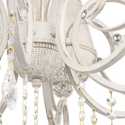 Maytoni Grace kroonluchter, wit, 10-lamps, organza