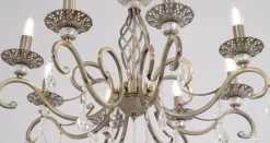 Maytoni Grace kroonluchter 8-lamps messing/wit