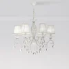 Maytoni Grace kroonluchter, wit, 6-lamps, organza, E14