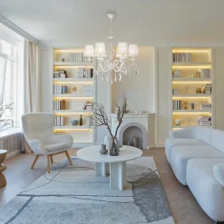 Maytoni Grace kroonluchter, wit, 6-lamps, organza, E14