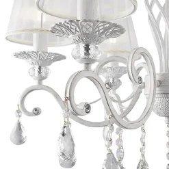 Maytoni Grace kroonluchter, wit, 6-lamps, organza, E14