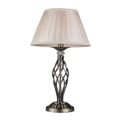 Maytoni Grace tafellamp 1-lamp messing/beige