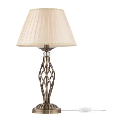 Maytoni Grace tafellamp 1-lamp messing/beige