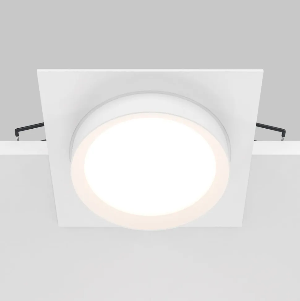 Maytoni Hoop inbouwlamp, hoekig, wit