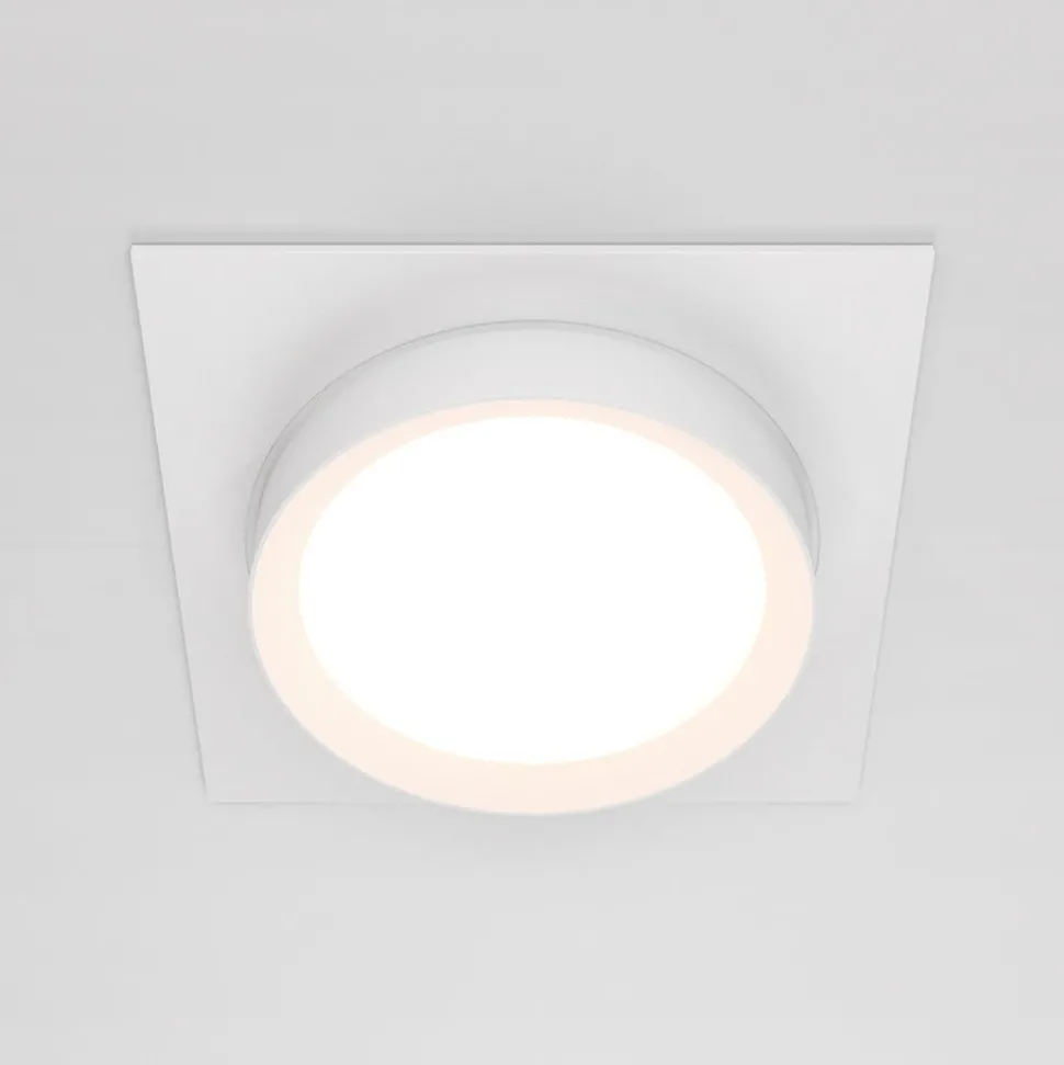 Maytoni Hoop inbouwlamp, hoekig, wit