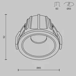 Maytoni inbouwlamp Alfa, zwart/wit, Ø 6,5 cm, 10 W, 36°