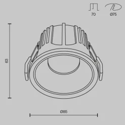 Maytoni inbouwlamp Alfa, zwart/wit, Ø 8,5 cm, 15 W, 36°