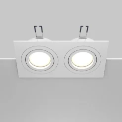 Maytoni inbouwlamp Atom, wit, 2-lamps, 17,5 x 9,2 cm