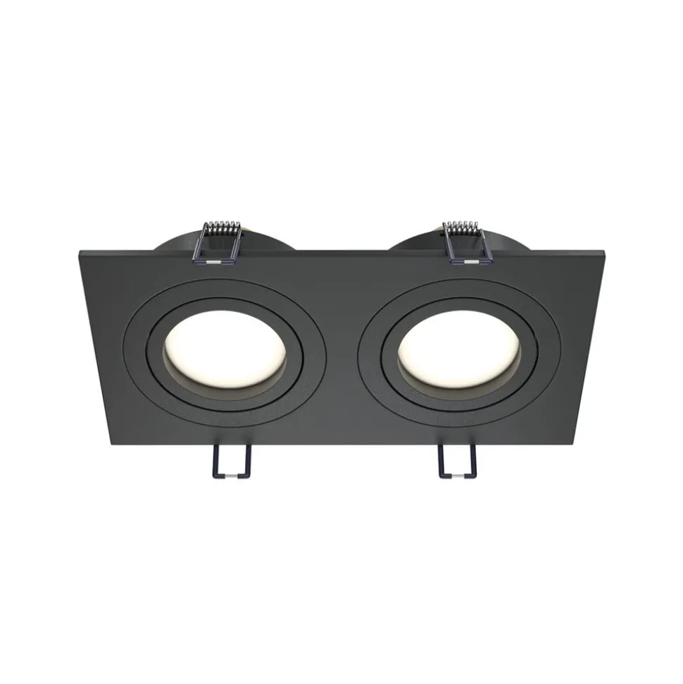 Maytoni inbouwlamp Atom, zwart, 2-lamps 17,5 x 9,2 cm