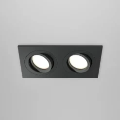 Maytoni inbouwlamp Atom, zwart, 2-lamps 17,5 x 9,2 cm