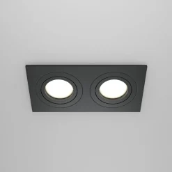 Maytoni inbouwlamp Atom, zwart, 2-lamps 17,5 x 9,2 cm