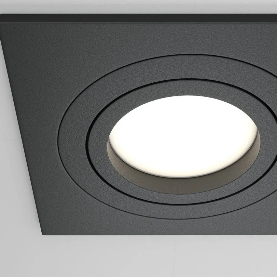 Maytoni inbouwlamp Atom, zwart, 2-lamps 17,5 x 9,2 cm