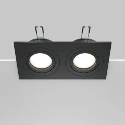 Maytoni inbouwlamp Atom, zwart, 2-lamps 17,5 x 9,2 cm