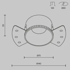 Maytoni inbouwlamp Share, wit/wit, Ø 14 cm, aluminium, GU10