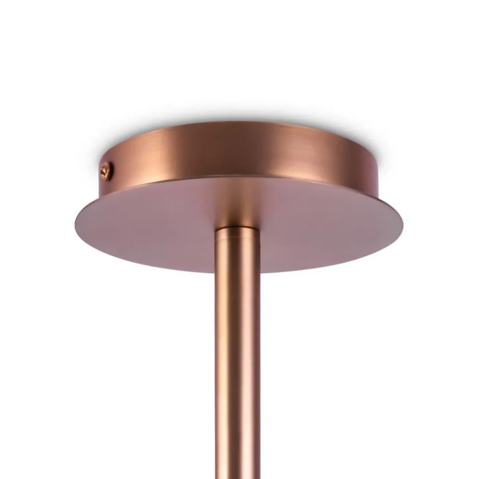 Maytoni kroonluchter Erich, messing rosé, glas/metaal 8-lamps.