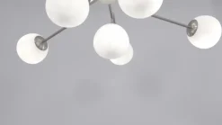 Maytoni kroonluchter Erich, nikkelkleurig glas/metaal 12-lamps.