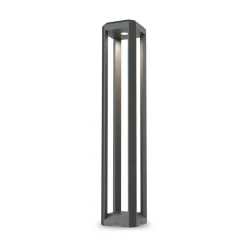 Maytoni LED tuinpadverlichting Royal Mile, grijs, hoogte 80 cm, aluminium