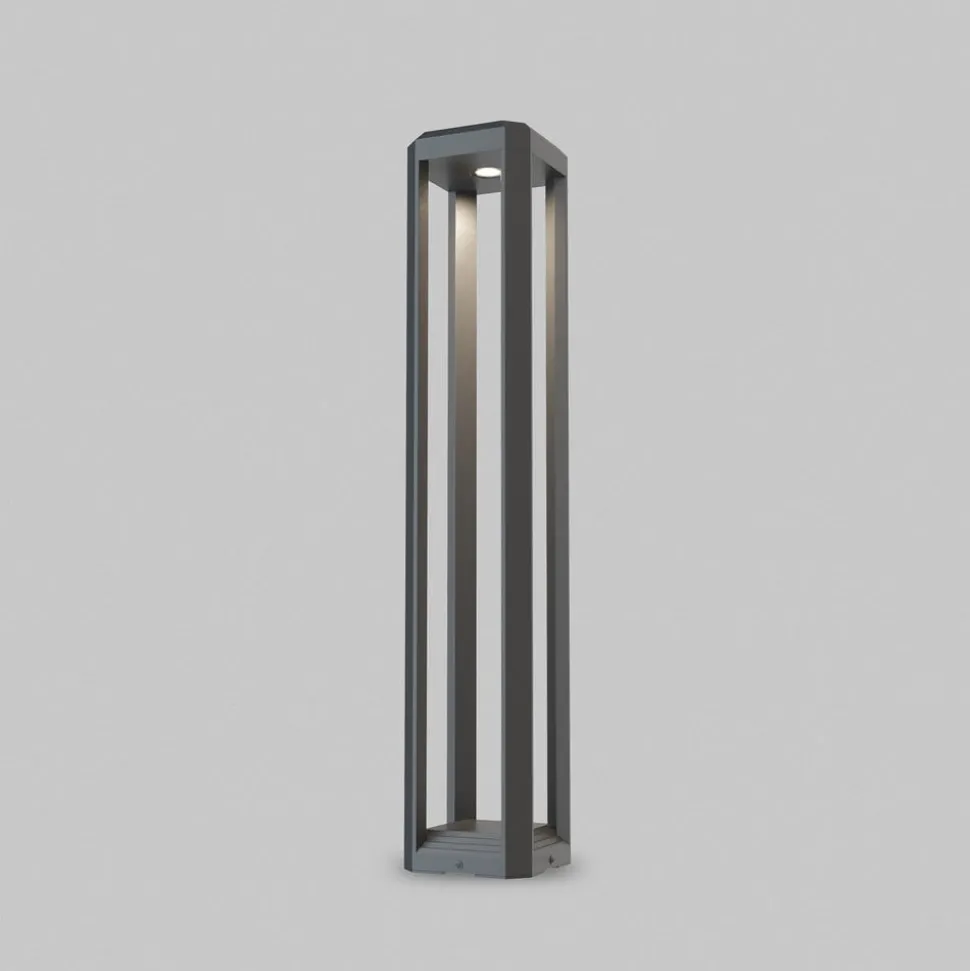 Maytoni LED tuinpadverlichting Royal Mile, grijs, hoogte 80 cm, aluminium