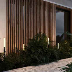 Maytoni LED tuinpadverlichting Flare, 59cm, grondspies, grafiet, IP65