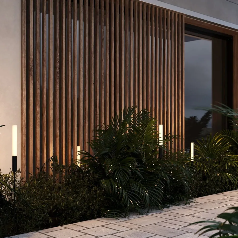 Maytoni LED tuinpadverlichting Flare, 59cm, grondspies, grafiet, IP65