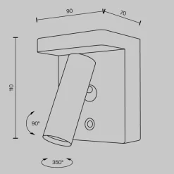 Maytoni LED wandlamp Aron, zwart, dimbaar, draaibaar