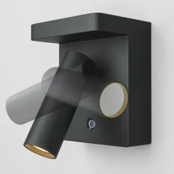 Maytoni LED wandlamp Aron, zwart, dimbaar, draaibaar