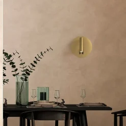 Maytoni LED wandlamp iOS 176, goudkleurig, rond, aluminium