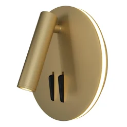 Maytoni LED wandlamp iOS 176, goudkleurig, rond, aluminium