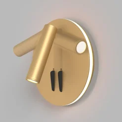 Maytoni LED wandlamp iOS 176, goudkleurig, rond, aluminium