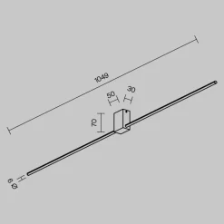 Maytoni LED wandlamp Pars, 105 cm, zwart/goud, aluminium