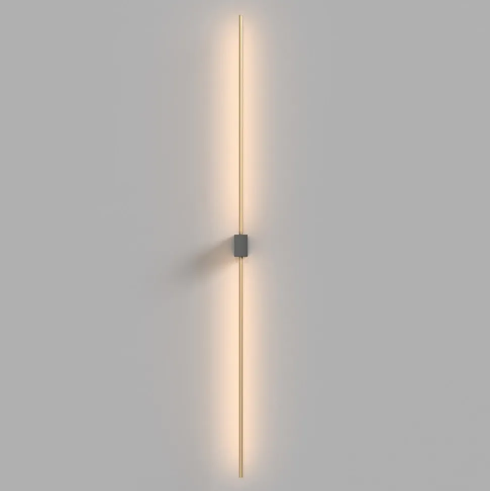 Maytoni LED wandlamp Pars, 105 cm, zwart/goud, aluminium