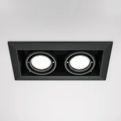 Maytoni metalen inbouwlamp, zwart, 25 x 13 cm, 2-lamps