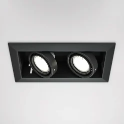 Maytoni metalen inbouwlamp, zwart, 25 x 13 cm, 2-lamps