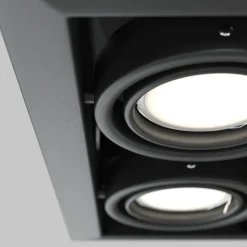 Maytoni metalen inbouwlamp, zwart, 25 x 13 cm, 2-lamps