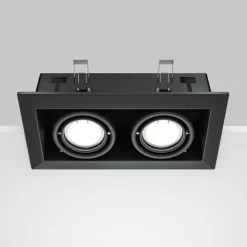 Maytoni metalen inbouwlamp, zwart, 25 x 13 cm, 2-lamps