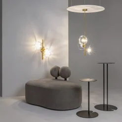 Maytoni Miracle wandlamp, 2-lamps, messingkleurig, glas