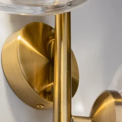 Maytoni Miracle wandlamp, 2-lamps, messingkleurig, glas