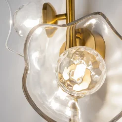 Maytoni Miracle wandlamp, 2-lamps, messingkleurig, glas