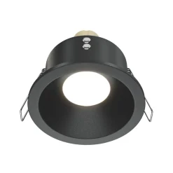 Maytoni plafond inbouwlamp Zoom, zwart, Ø 8,5 cm aluminium IP65