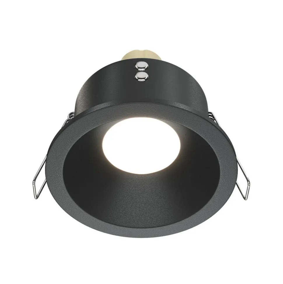 Maytoni plafond inbouwlamp Zoom, zwart, Ø 8,5 cm aluminium IP65