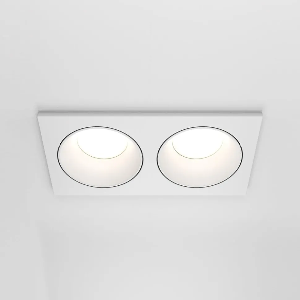 Maytoni plafond inbouwlamp Zoom wit 17 x 9 cm 2-lamps IP65