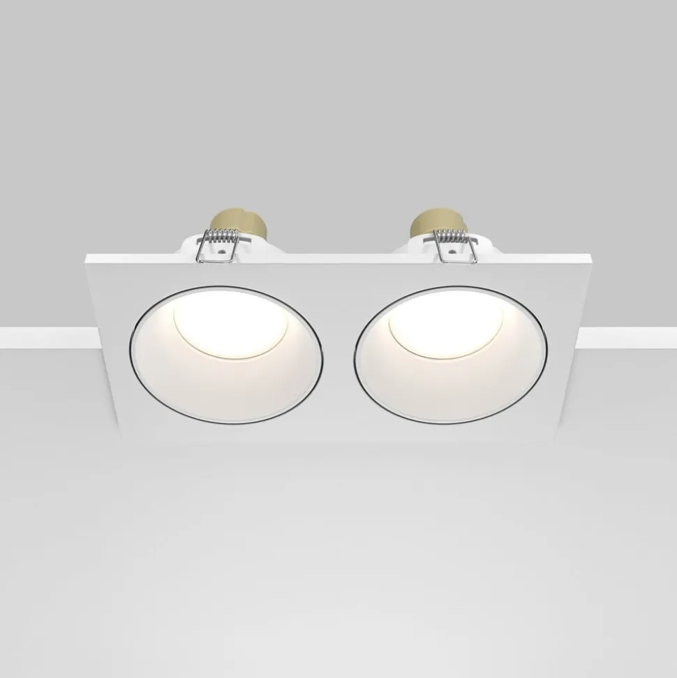 Maytoni plafond inbouwlamp Zoom wit 17 x 9 cm 2-lamps IP65