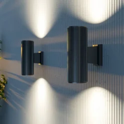 Maytoni Rando buitenwandlamp, 2-lamps, zwart