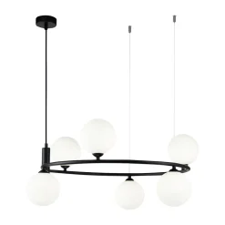 Maytoni Ring hanglamp 6-lamps zwart/wit