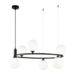 Maytoni Ring hanglamp 6-lamps zwart/wit