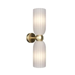 Maytoni wandlamp Antic, 2-lamps, goud/wit, glas