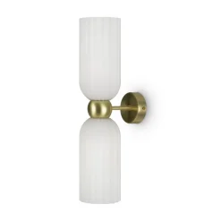 Maytoni wandlamp Antic, 2-lamps, goud/wit, glas