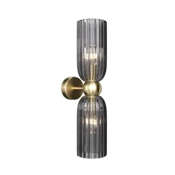 Maytoni wandlamp Antic, 2-lamps, goud/grijs, glas