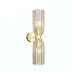 Maytoni wandlamp Antic, 2-lamps, goud/amber, glas