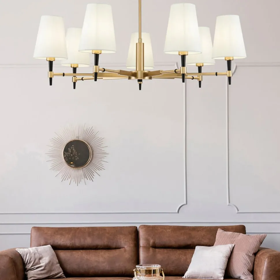 Maytoni Zaragoza kroonluchter 7-lamps textiel kap